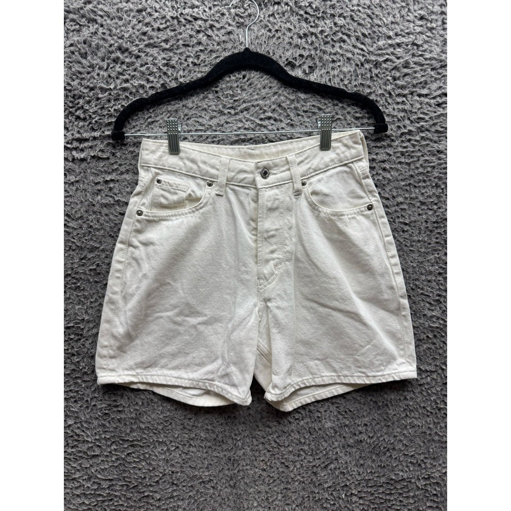 H&M &Denim‎ Straight High Waist Shorts White Womens Size 2